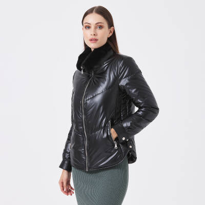 Siyah Deri - Tekstil Kadın Deri Mont - K23KDM320414-Q7W - 2