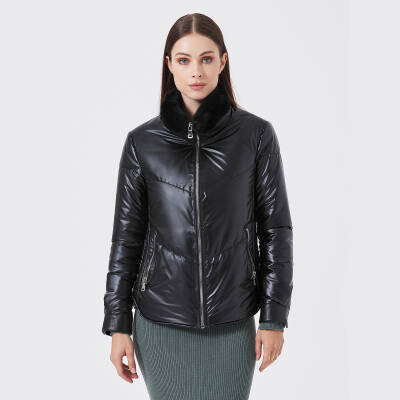 Siyah Deri - Tekstil Kadın Deri Mont - K23KDM320414-Q7W - 5
