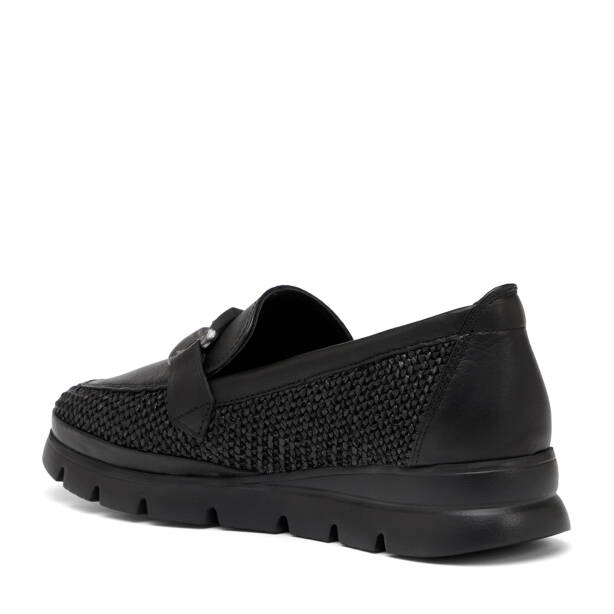 Siyah Deri-Tekstil Kadın Loafer - K26I1AY68601-H54 - 4