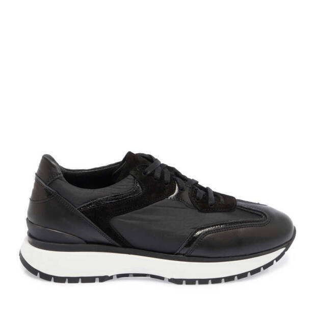Siyah Deri - Tekstil Kadın Sneaker - K24I1AY67492-A23 - 3