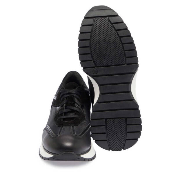 Siyah Deri - Tekstil Kadın Sneaker - K24I1AY67492-A23 - 4