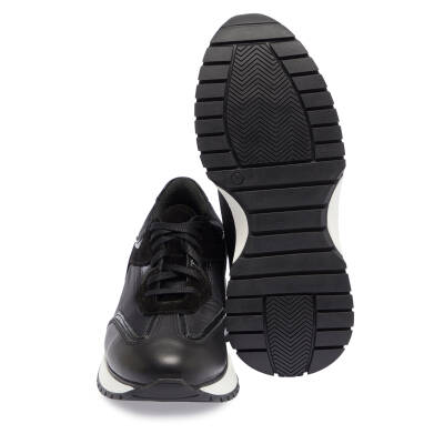  Siyah Deri-Tekstil Kadın Sneaker - K24I1AY67492-A23 - 4