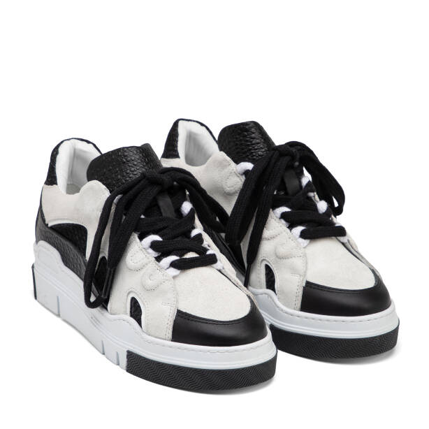 Siyah Deri-Tekstil Kadın Sneaker - K25I1AY67898-A23 - 2