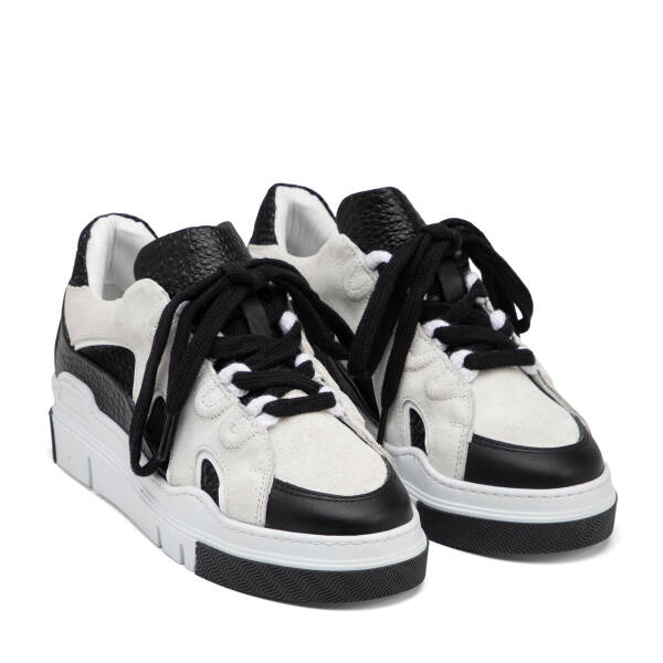 Siyah Deri-Tekstil Kadın Sneaker - K25I1AY67898-A23 - 2