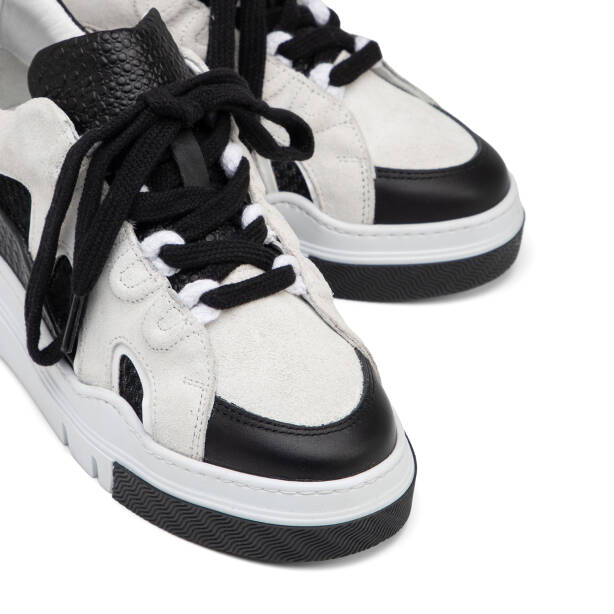 Siyah Deri-Tekstil Kadın Sneaker - K25I1AY67898-A23 - 3