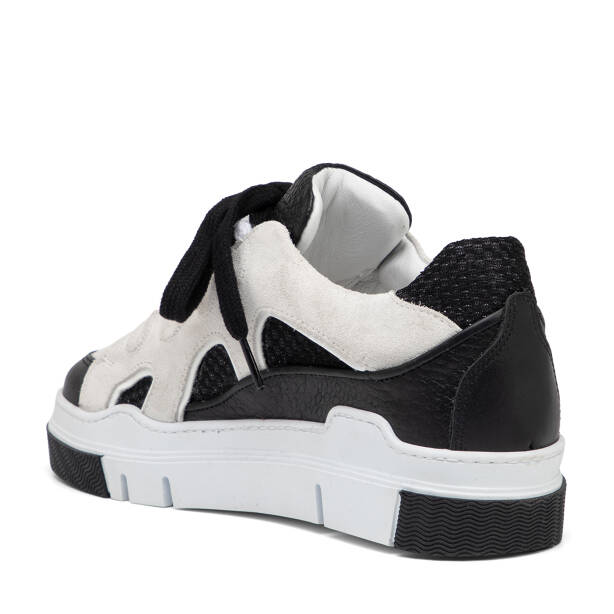 Siyah Deri-Tekstil Kadın Sneaker - K25I1AY67898-A23 - 4