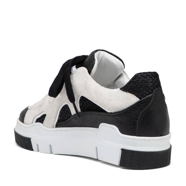 Siyah Deri-Tekstil Kadın Sneaker - K25I1AY67898-A23 - 4