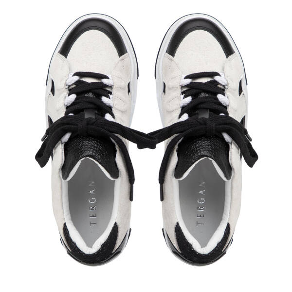 Siyah Deri-Tekstil Kadın Sneaker - K25I1AY67898-A23 - 5