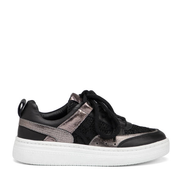 Siyah Deri-Tekstil Kadın Sneaker - K25I1AY67901-A23 - 1