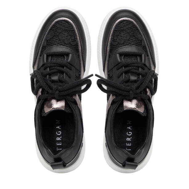 Siyah Deri-Tekstil Kadın Sneaker - K25I1AY67901-A23 - 5