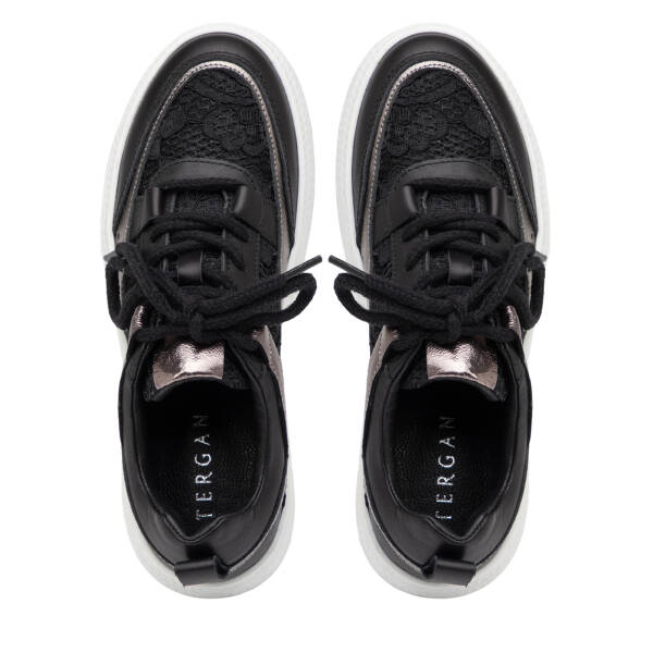 Siyah Deri-Tekstil Kadın Sneaker - K25I1AY67901-A23 - 5