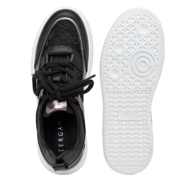 Siyah Deri-Tekstil Kadın Sneaker - K25I1AY67901-A23 - 6
