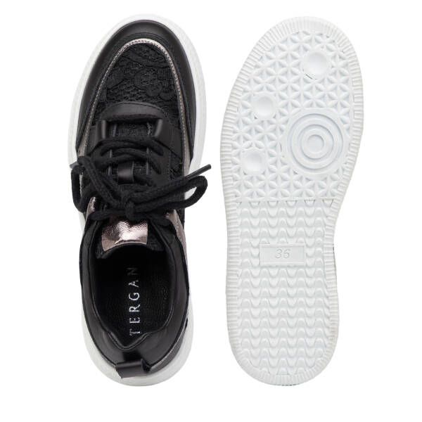 Siyah Deri-Tekstil Kadın Sneaker - K25I1AY67901-A23 - 6