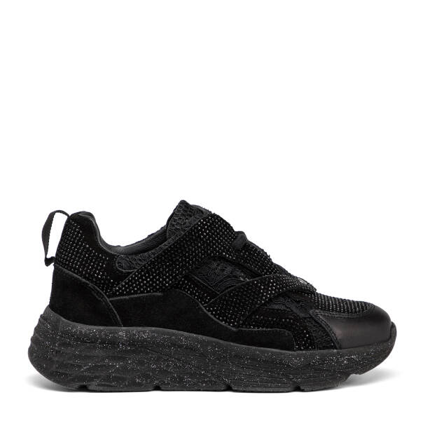 Siyah Deri-Tekstil Kadın Sneaker - K25I1AY67902-A23 - 1