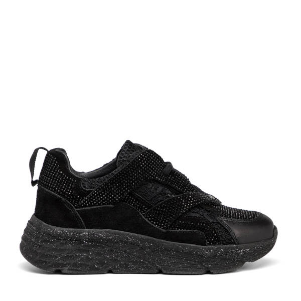 Siyah Deri-Tekstil Kadın Sneaker - K25I1AY67902-A23 - 1