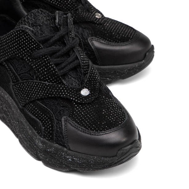 Siyah Deri-Tekstil Kadın Sneaker - K25I1AY67902-A23 - 3