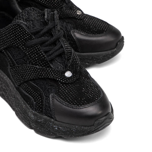 Siyah Deri-Tekstil Kadın Sneaker - K25I1AY67902-A23 - 3
