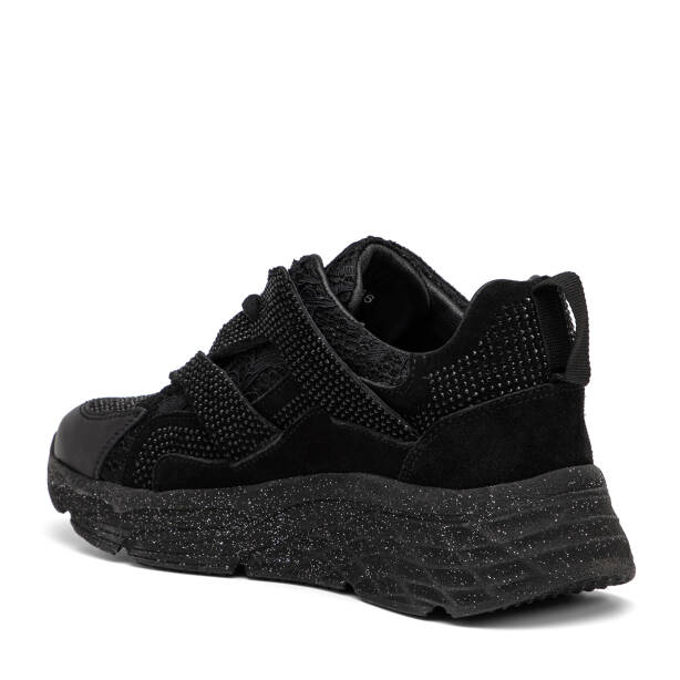 Siyah Deri-Tekstil Kadın Sneaker - K25I1AY67902-A23 - 4