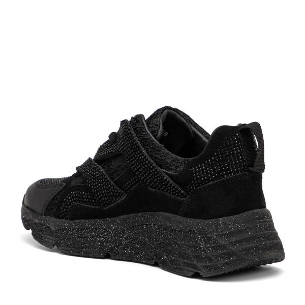 Siyah Deri-Tekstil Kadın Sneaker - K25I1AY67902-A23 - 4