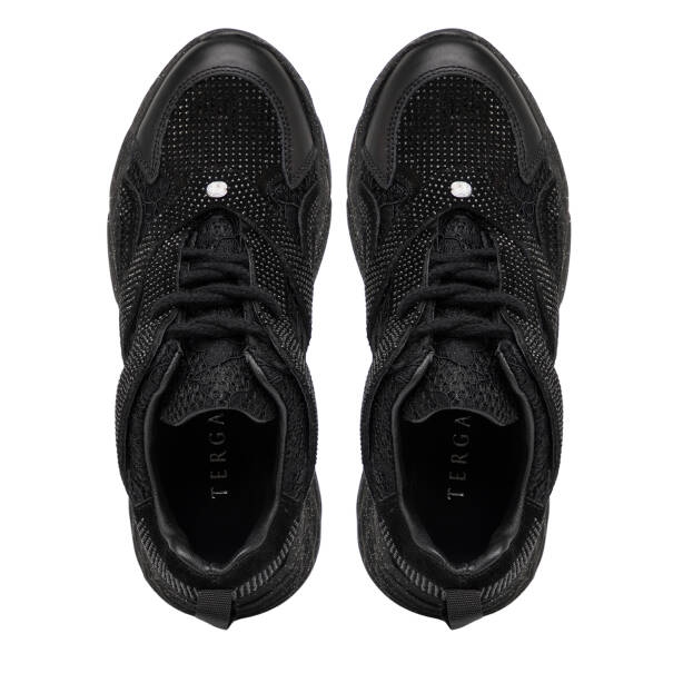 Siyah Deri-Tekstil Kadın Sneaker - K25I1AY67902-A23 - 5