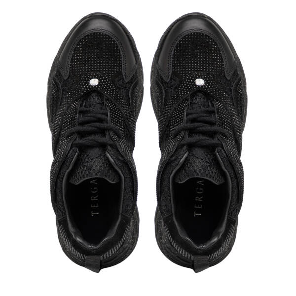 Siyah Deri-Tekstil Kadın Sneaker - K25I1AY67902-A23 - 5