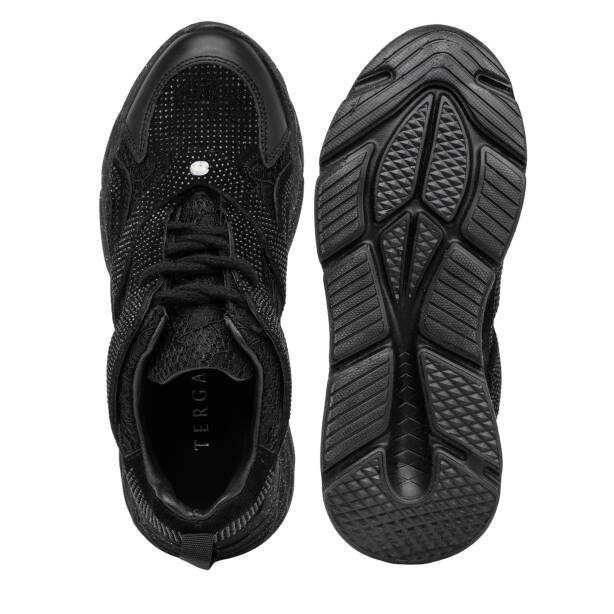 Siyah Deri-Tekstil Kadın Sneaker - K25I1AY67902-A23 - 6
