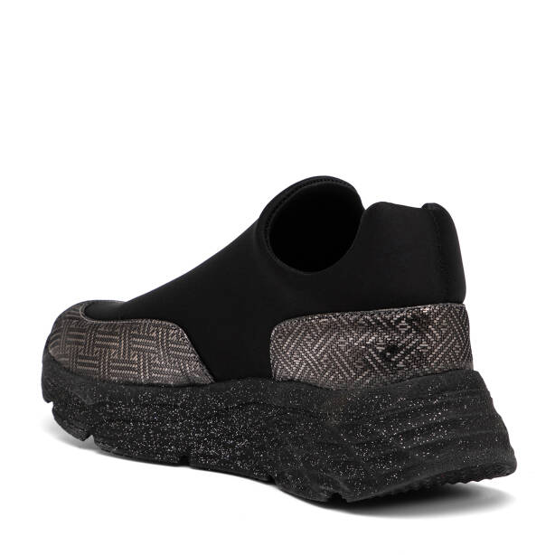 Siyah Deri-Tekstil Kadın Sneaker - K25I1AY67903-A23 - 4