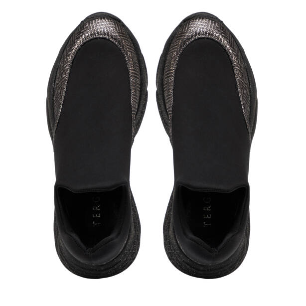 Siyah Deri-Tekstil Kadın Sneaker - K25I1AY67903-A23 - 5
