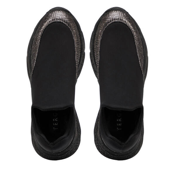 Siyah Deri-Tekstil Kadın Sneaker - K25I1AY67903-A23 - 5