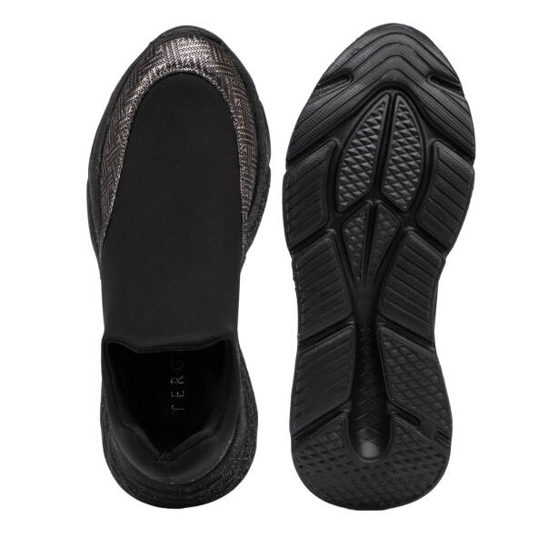 Siyah Deri-Tekstil Kadın Sneaker - K25I1AY67903-A23 - 6