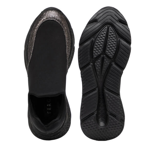 Siyah Deri-Tekstil Kadın Sneaker - K25I1AY67903-A23 - 6