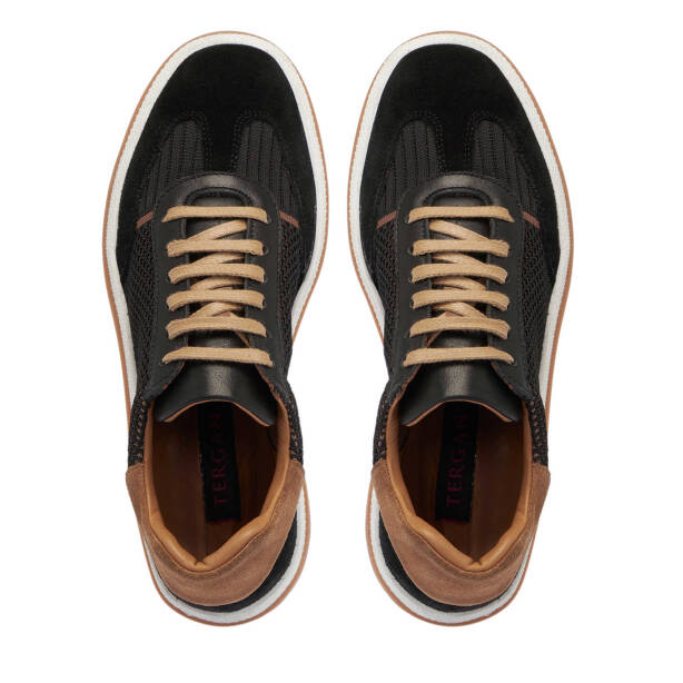 Siyah Deri - Tekstil Kadın Sneaker - K25I1AY68120-A01 - Tergan