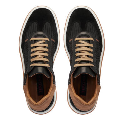 Siyah Deri-Tekstil Kadın Sneaker - K25I1AY68120-A01 - 5