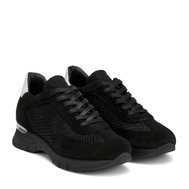 Siyah Deri-Tekstil Kadın Sneaker - K26I1AY68621-A01 - 2