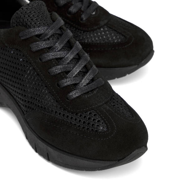 Siyah Deri-Tekstil Kadın Sneaker - K26I1AY68621-A01 - 3