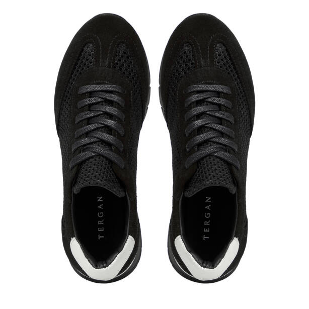 Siyah Deri-Tekstil Kadın Sneaker - K26I1AY68621-A01 - 5