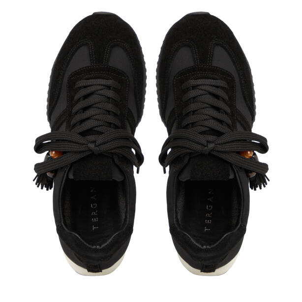 Siyah Deri-Tekstil Kadın Sneaker - K26I1AY68649-V1X - 5