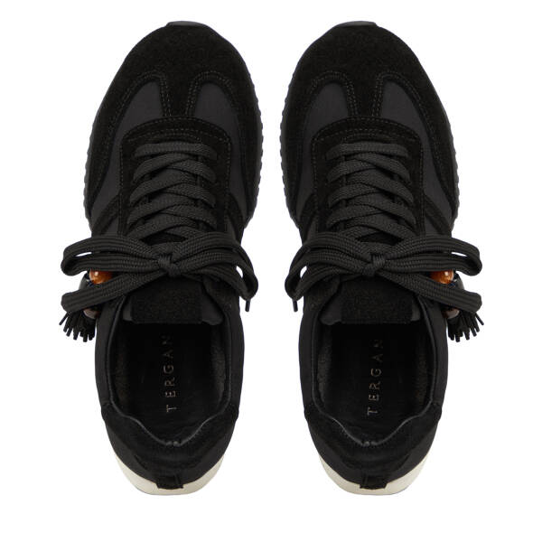 Siyah Deri-Tekstil Kadın Sneaker - K26I1AY68649-V1X - 5