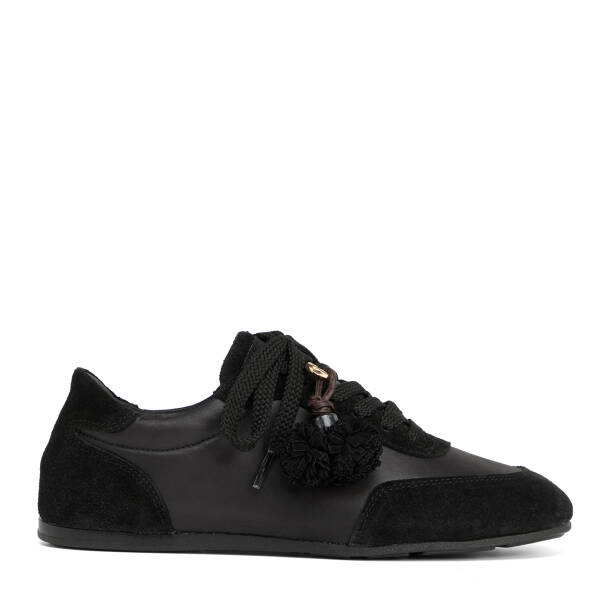 Siyah Deri-Tekstil Kadın Sneaker - K26S1AY68841-V1X - 1