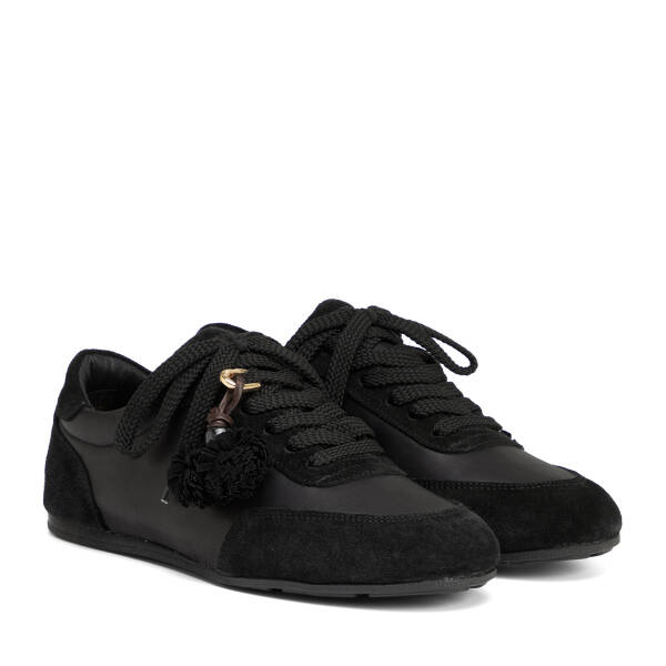 Siyah Deri-Tekstil Kadın Sneaker - K26S1AY68841-V1X - 2
