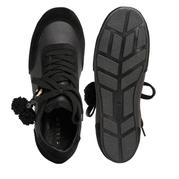 Siyah Deri-Tekstil Kadın Sneaker - K26S1AY68841-V1X - 5