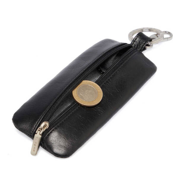 Siyah Deri Unisex Anahtarlık - S1AN00000192-B06 - Tergan