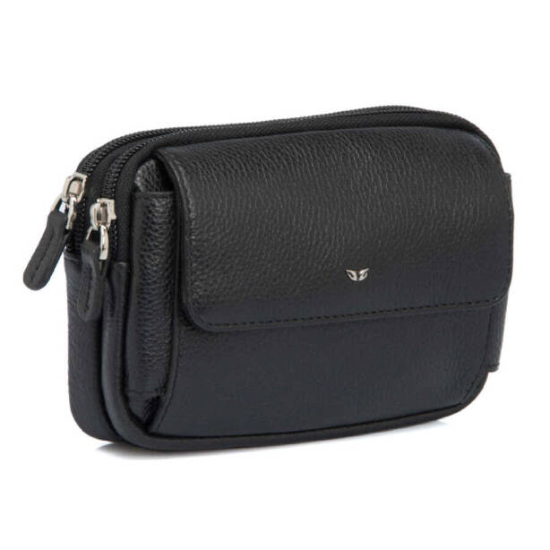 Siyah Deri Unisex Bel Çantası - S1BL00021289-A6F - 2