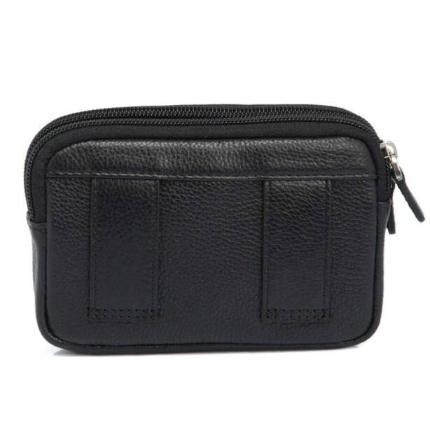 Siyah Deri Unisex Bel Çantası - S1BL00021289-A6F - 3
