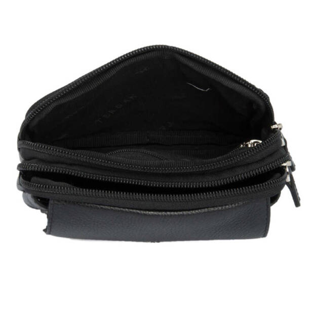 Siyah Deri Unisex Bel Çantası - S1BL00021289-A6F - 4