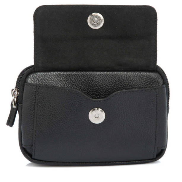 Siyah Deri Unisex Bel Çantası - S1BL00021289-A6F - 5