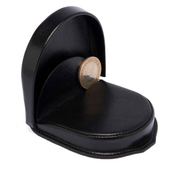 Siyah Hakiki Deri Unisex Bozuk Paralık - S1BP00001618-B06 - Tergan
