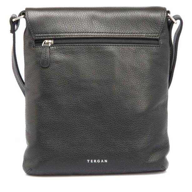 Siyah Hakiki Deri Unisex Çapraz Askılı Çanta - S1AC00002942-A85 - Tergan