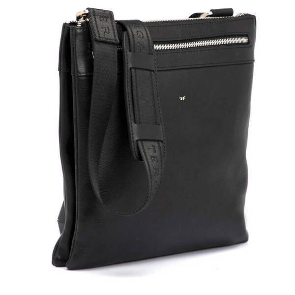 Siyah Hakiki Deri Unisex Çapraz Askılı Çanta - S1AC00021107-A85 - 2