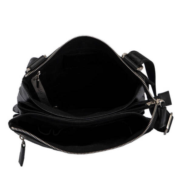 Siyah Hakiki Deri Unisex Çapraz Askılı Çanta - S1AC00021107-A85 - 4